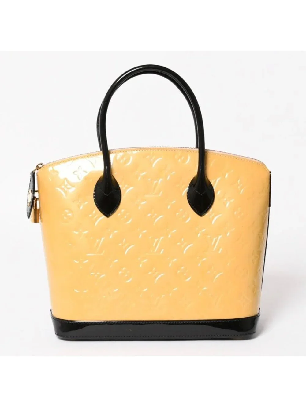 Louis Vuitton PM Handbag Monogram Vernis Yellow Black Gold 4